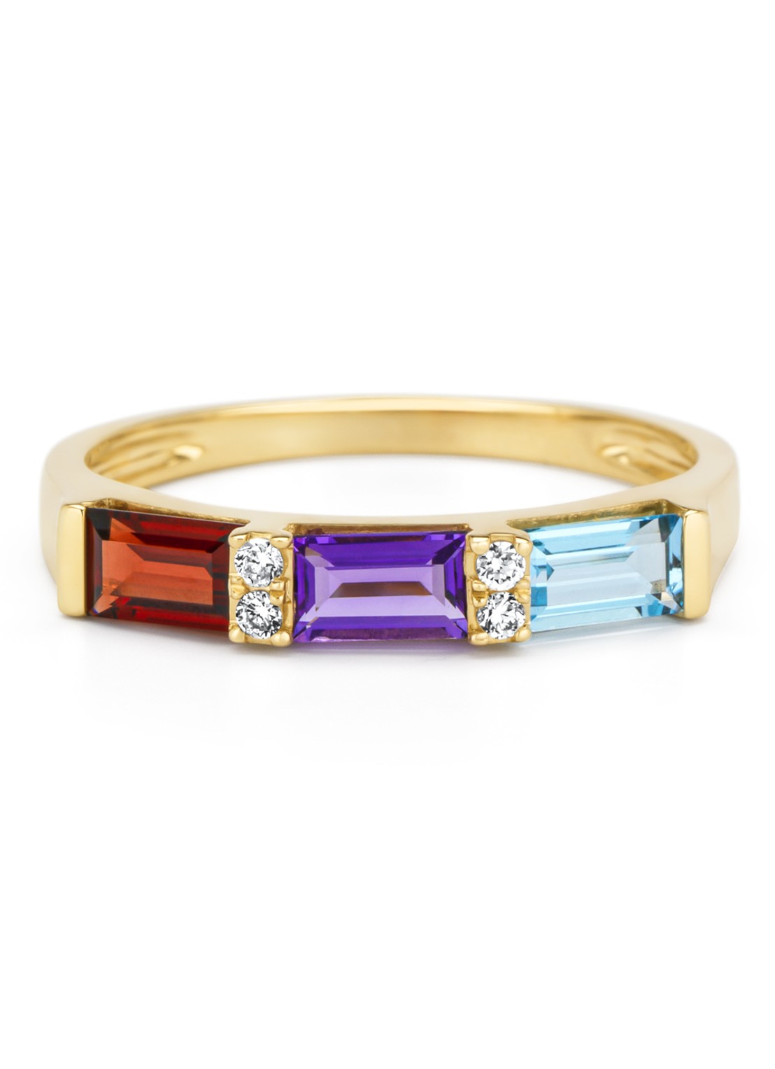 Diamond Point Geelgouden ring, 0.37 ct granaat, Little Drops - detail geelgoud