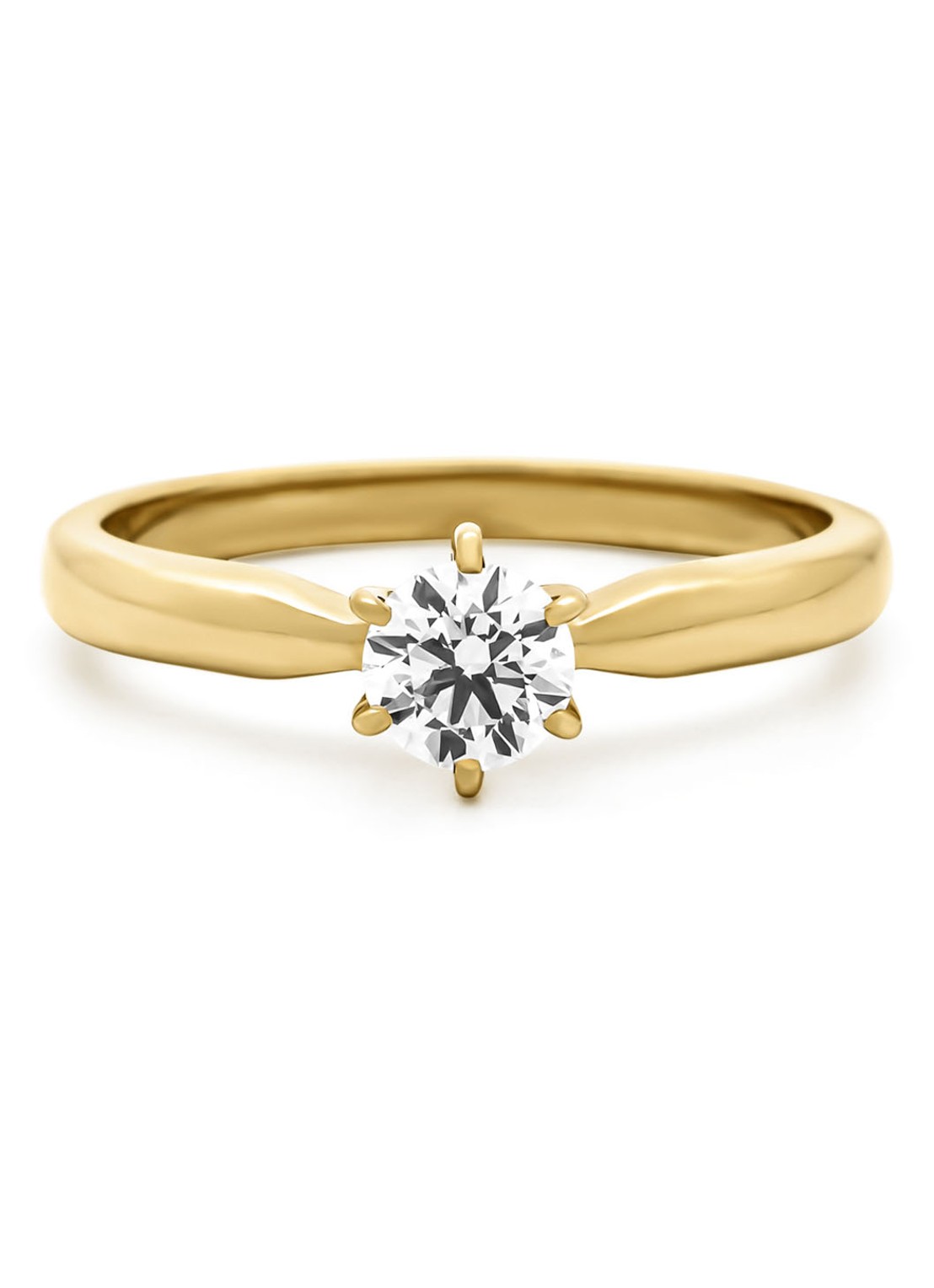 Diamond Point Geelgouden ring, 0.40 ct diamant, Hearts & Arrows - detail 2 geelgoud