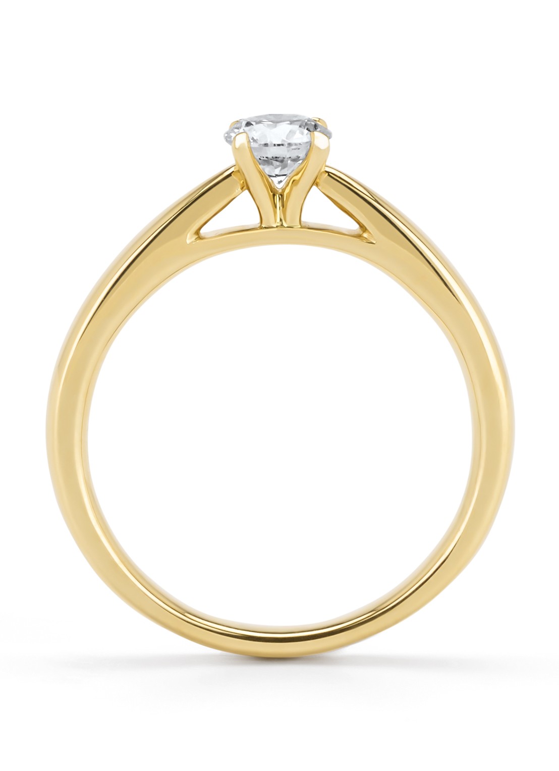 Diamond Point Geelgouden ring, 0.40 ct diamant, Perfect Match - achterkant 3 geelgoud