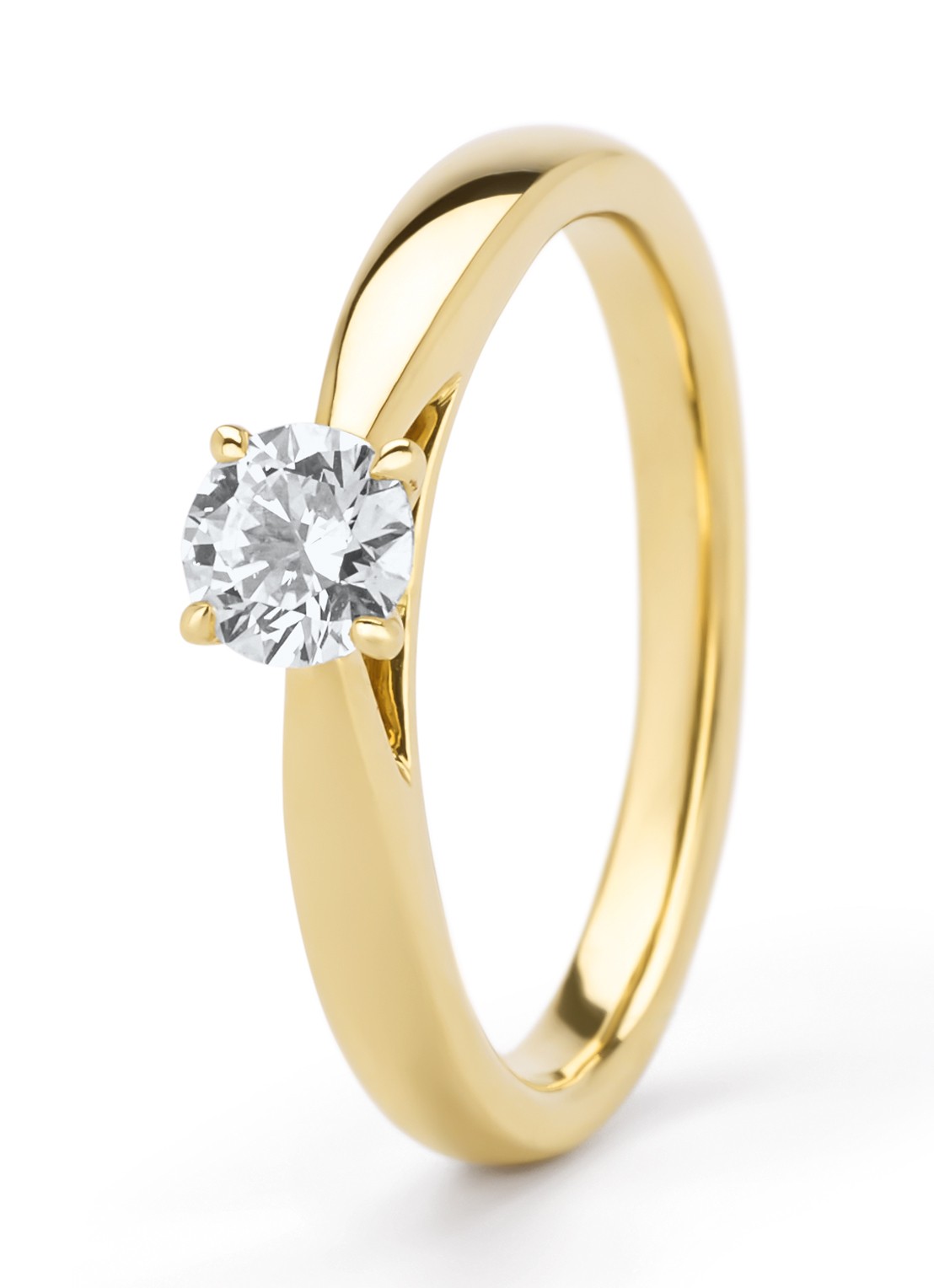 Diamond Point Geelgouden ring, 0.40 ct diamant, Perfect Match - voorkant geelgoud