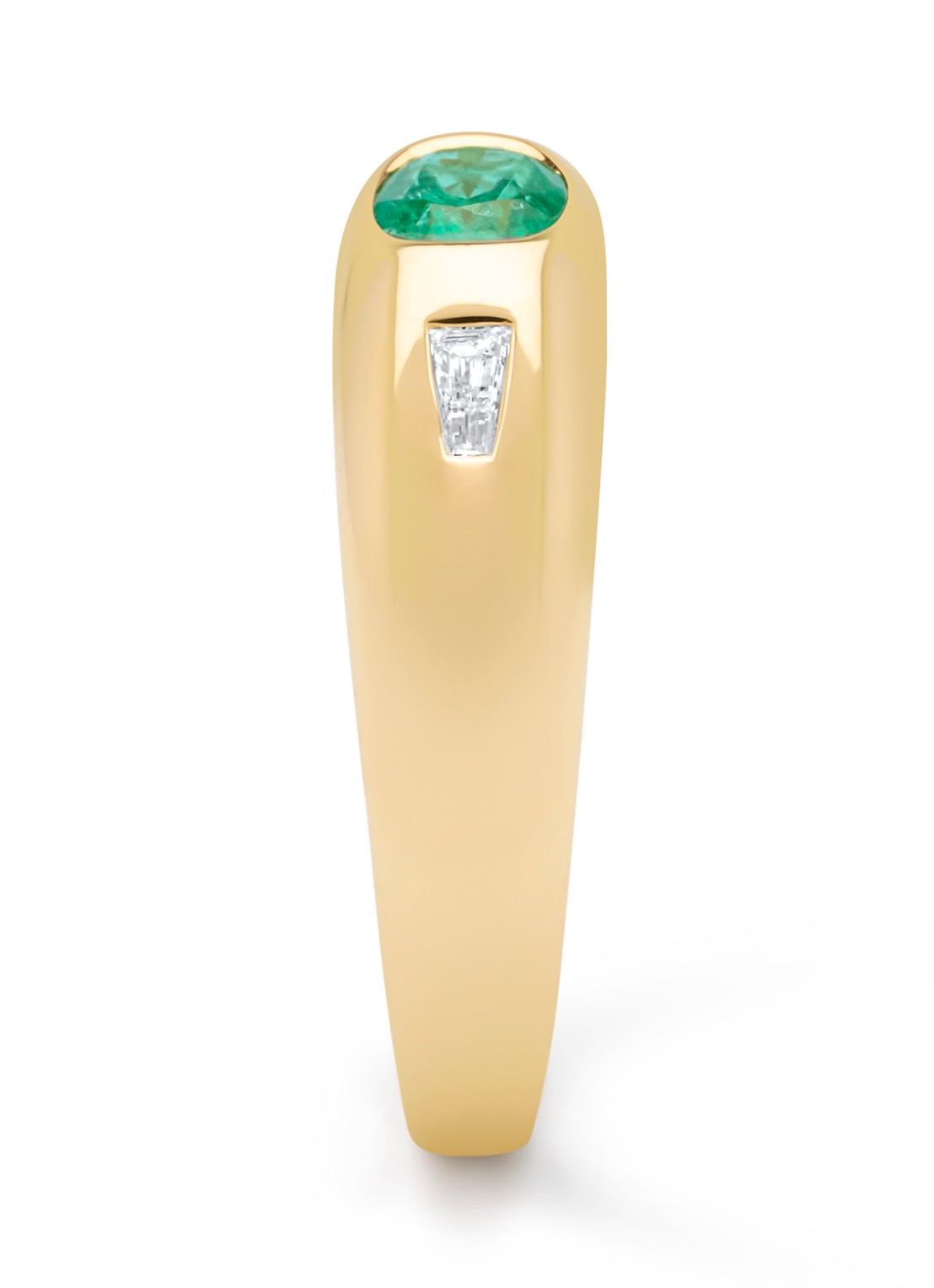 Diamond Point Geelgouden ring, 0.44 ct smaragd, Bold - detail 3 geelgoud