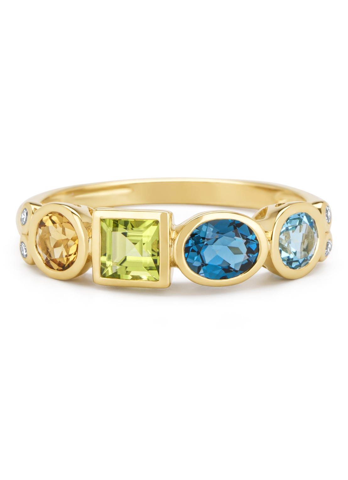 Diamond Point Geelgouden ring, 0.45 ct london topaas, Little Drops - detail 3 geelgoud