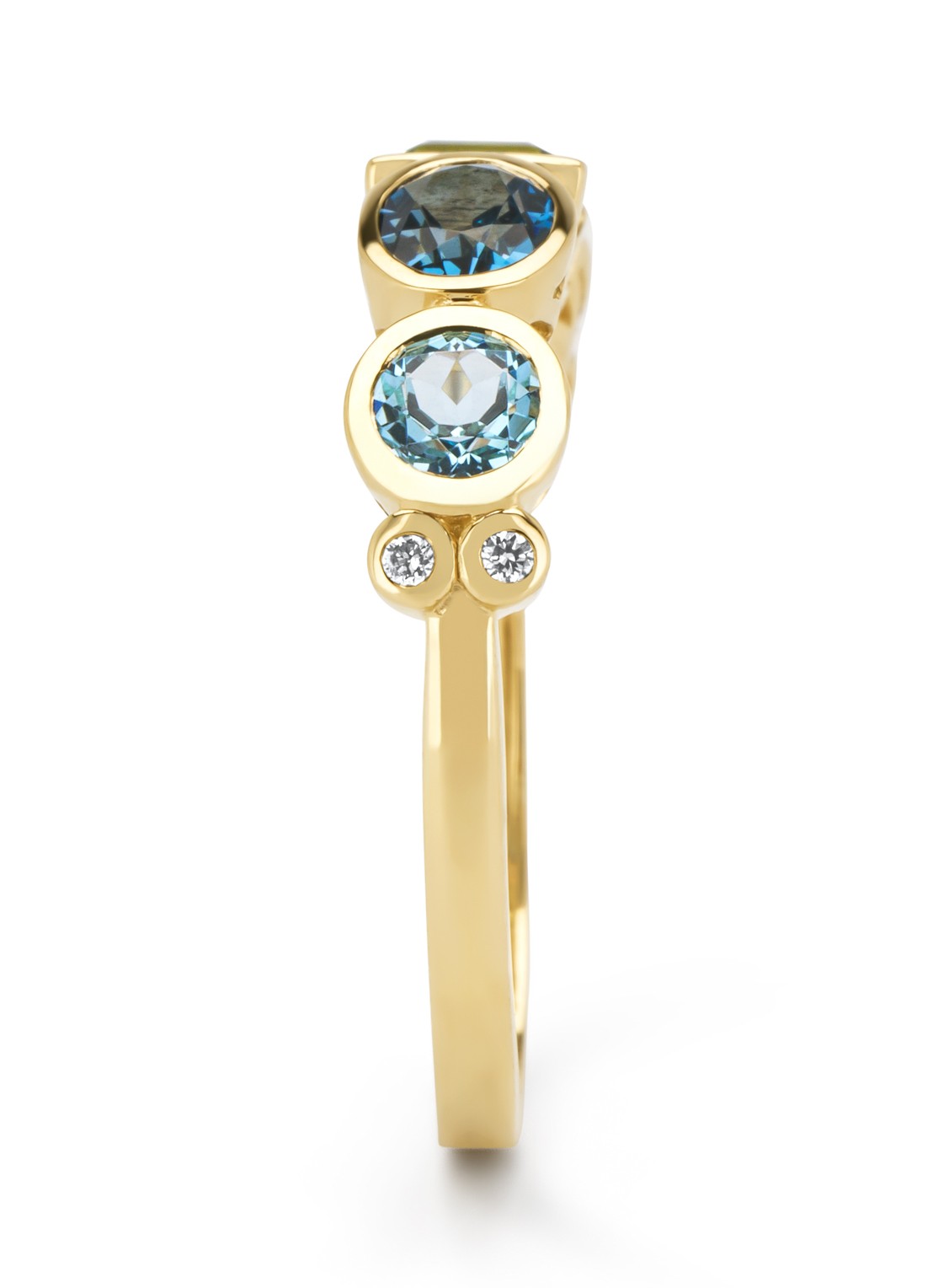 Diamond Point Geelgouden ring, 0.45 ct london topaas, Little Drops - detail 4 geelgoud