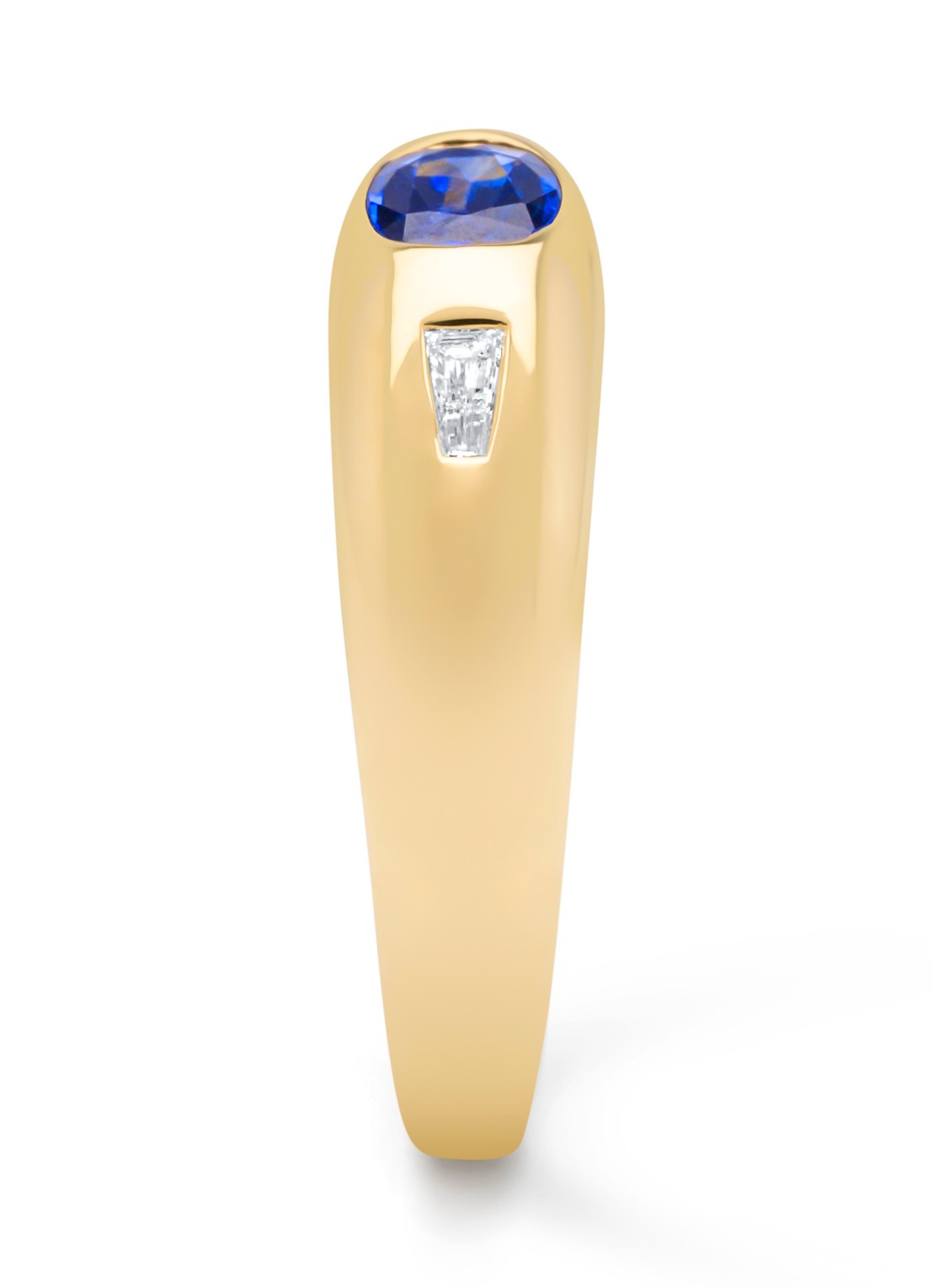 Diamond Point Geelgouden ring, 0.47 ct blauwe saffier, Bold - detail 3 geelgoud