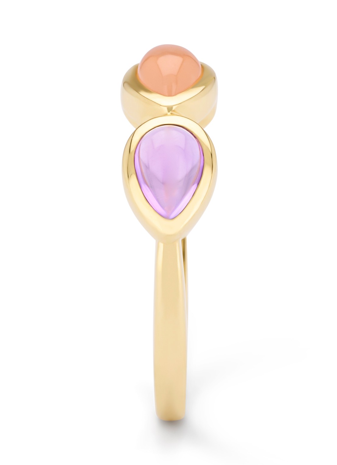 Diamond Point Geelgouden ring, 0.47 ct kwarts, Little Drops - detail 3 geelgoud