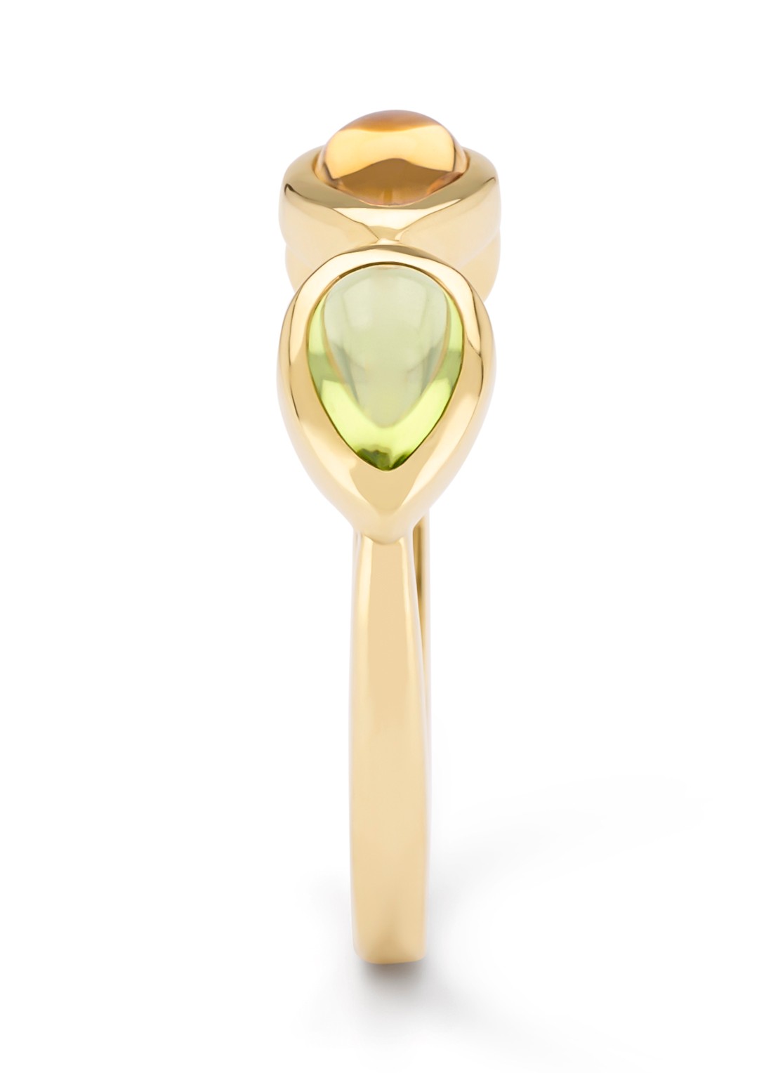 Diamond Point Geelgouden ring, 0.47 ct kwarts, Little Drops - detail geelgoud