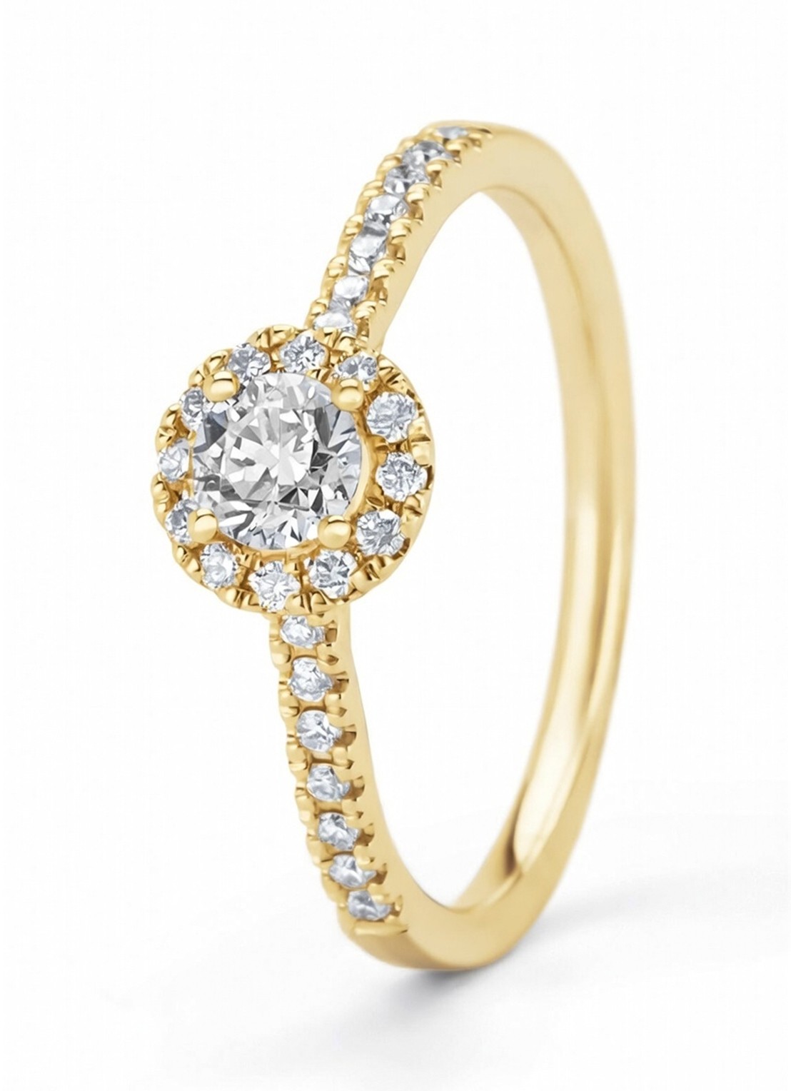 Diamond Point Geelgouden ring, 0.50 ct diamant, Perfect Match - voorkant geelgoud