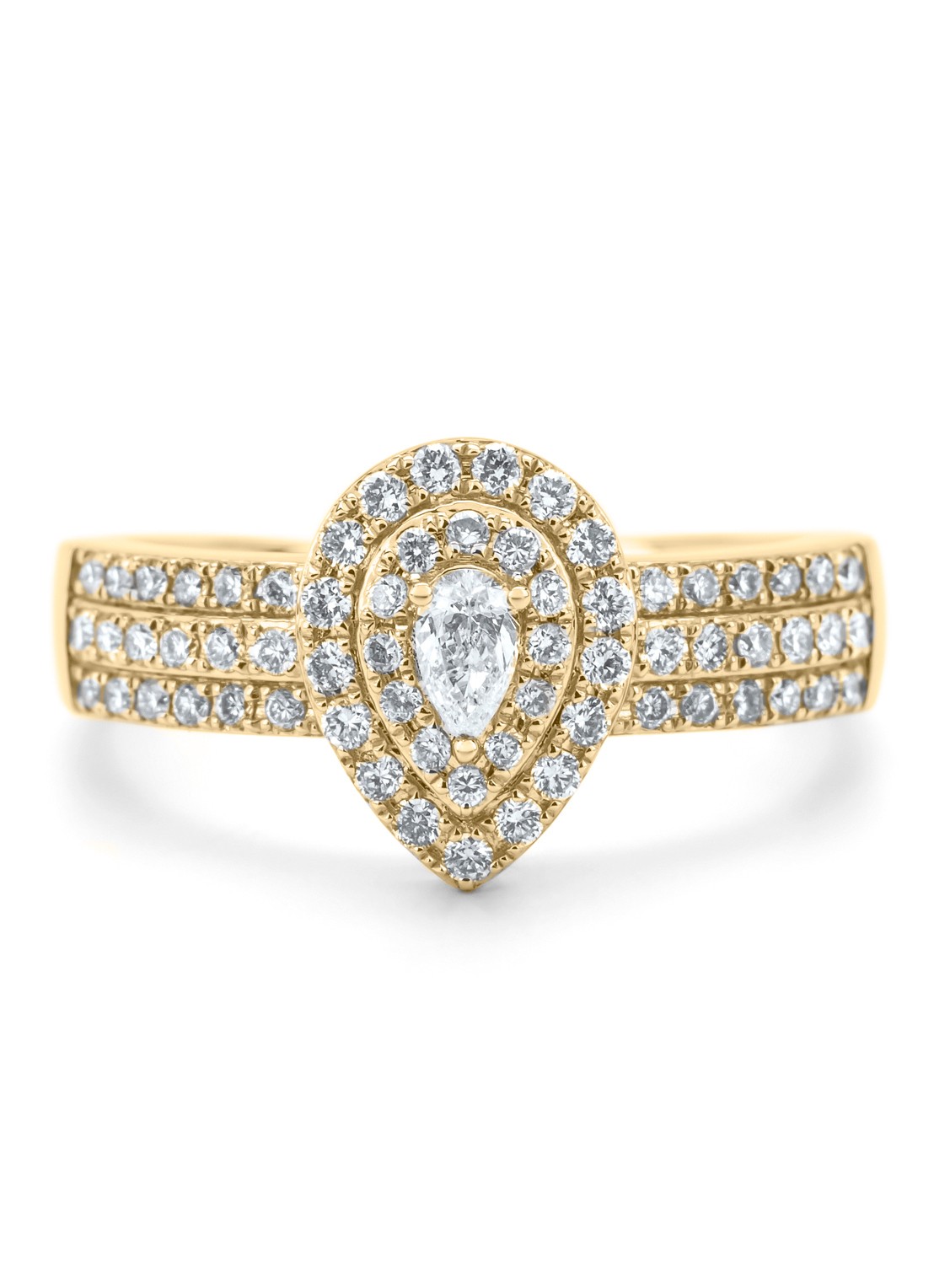 Diamond Point Geelgouden ring, 0.50 ct diamant, Petite Romance - achterkant 3 geelgoud