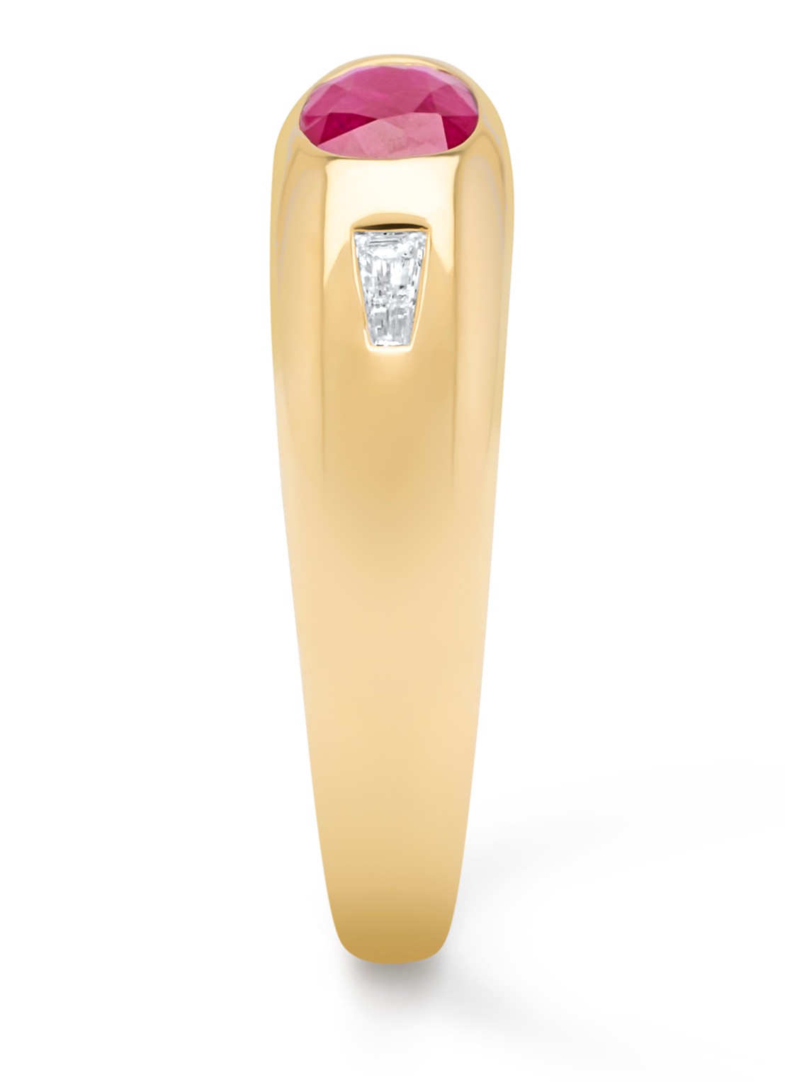 Diamond Point Geelgouden ring, 0.56 ct robijn, Bold - detail 3 geelgoud