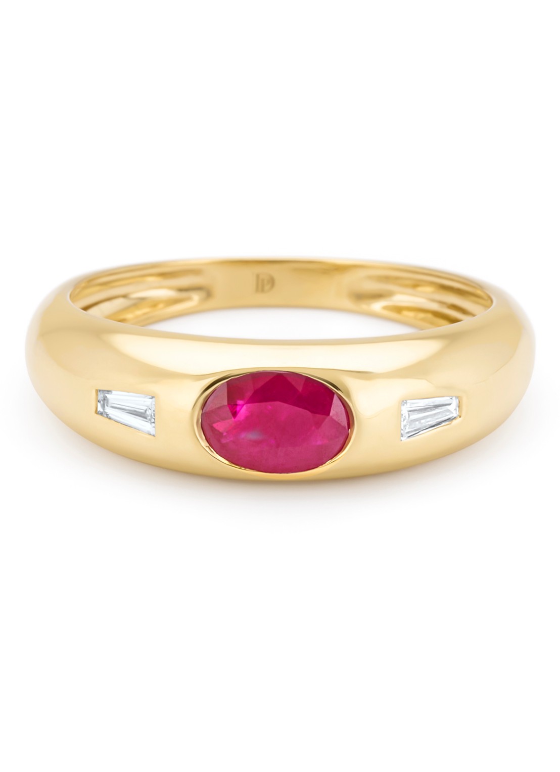 Diamond Point Geelgouden ring, 0.56 ct robijn, Bold - detail 4 geelgoud