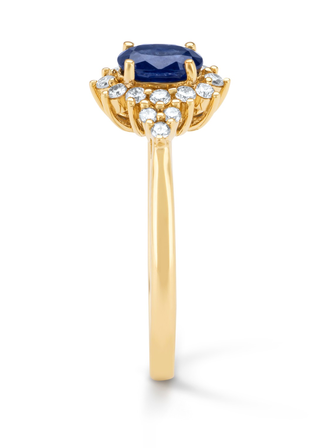 Diamond Point Geelgouden ring, 0.60 ct blauwe saffier, Eden  - detail 2 geelgoud