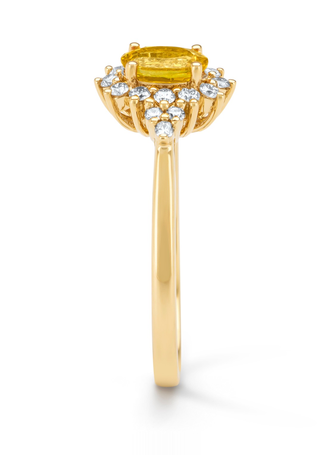 Diamond Point Geelgouden ring, 0.60 ct gele saffier, Eden - detail 2 geelgoud