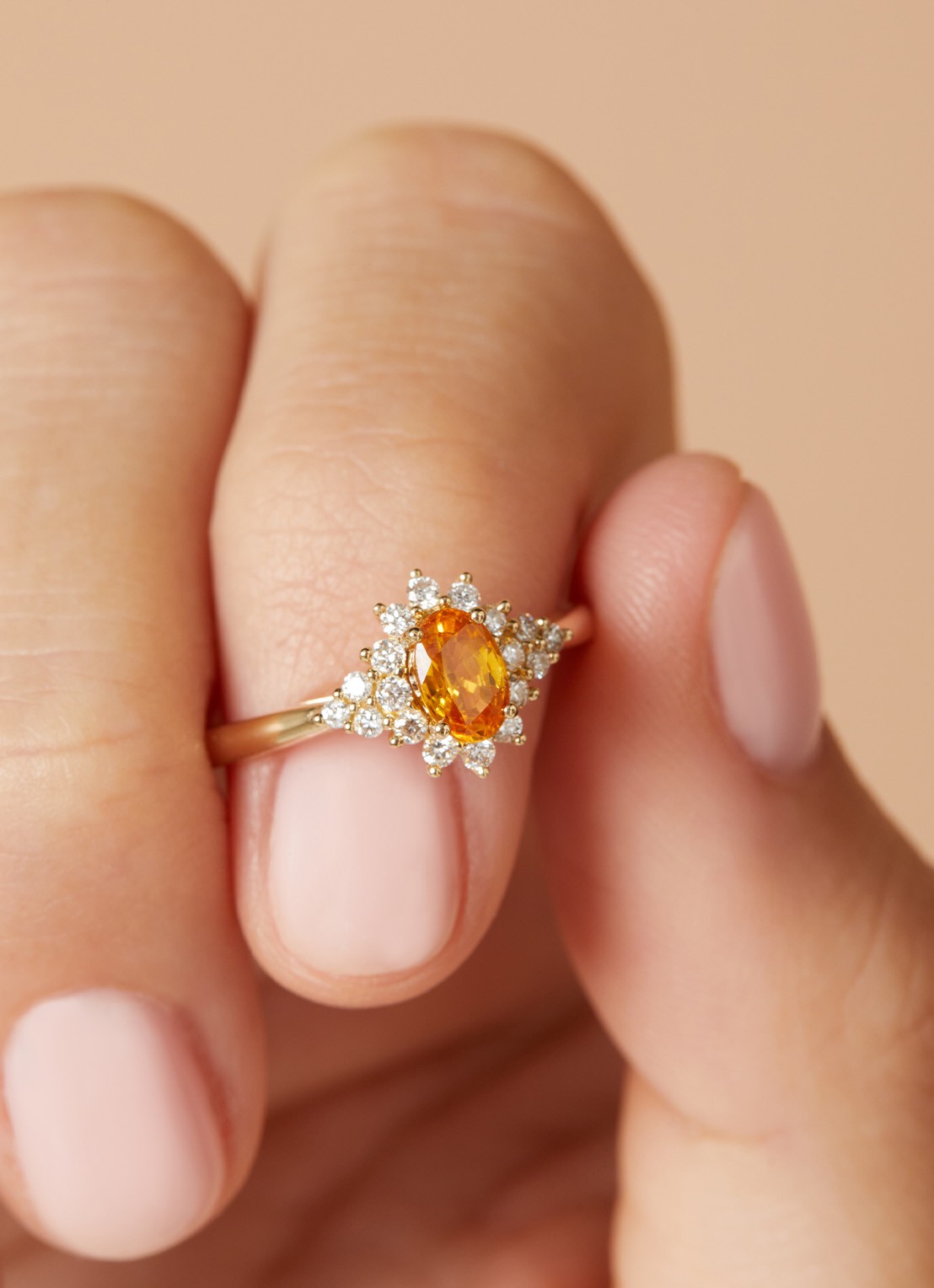 Diamond Point Geelgouden ring, 0.60 ct gele saffier, Eden - detail 3 geelgoud