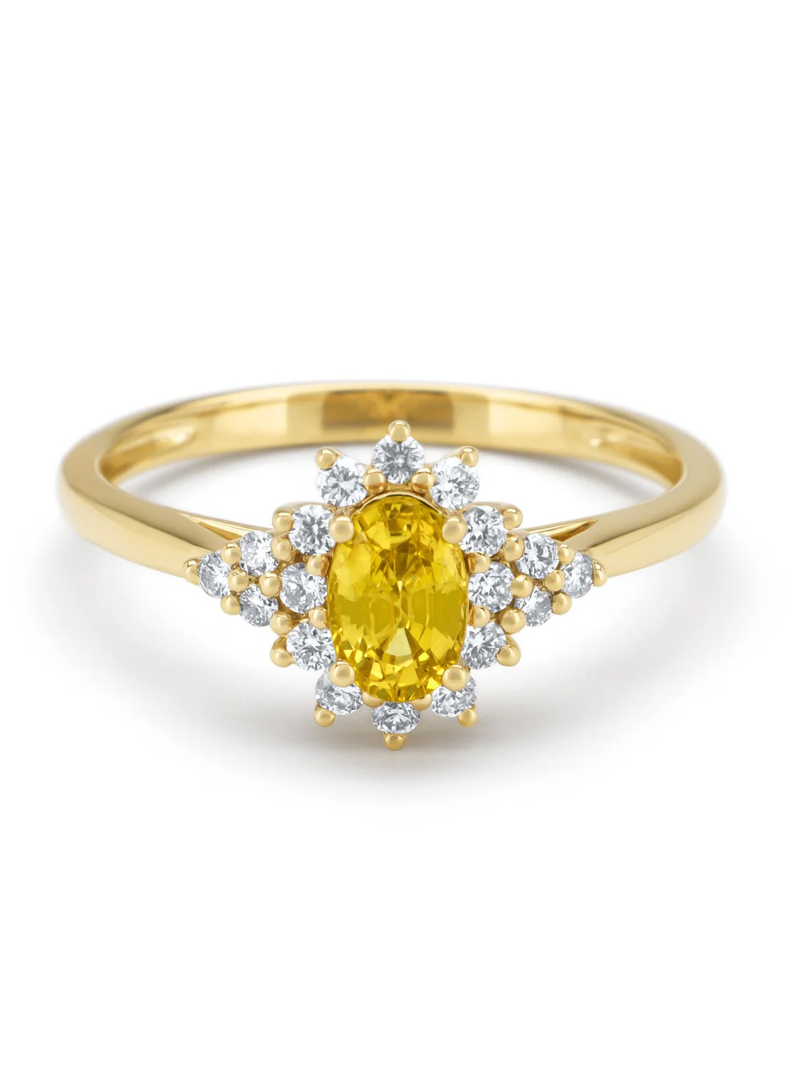 Diamond Point Geelgouden ring, 0.60 ct gele saffier, Eden - detail 3 geelgoud