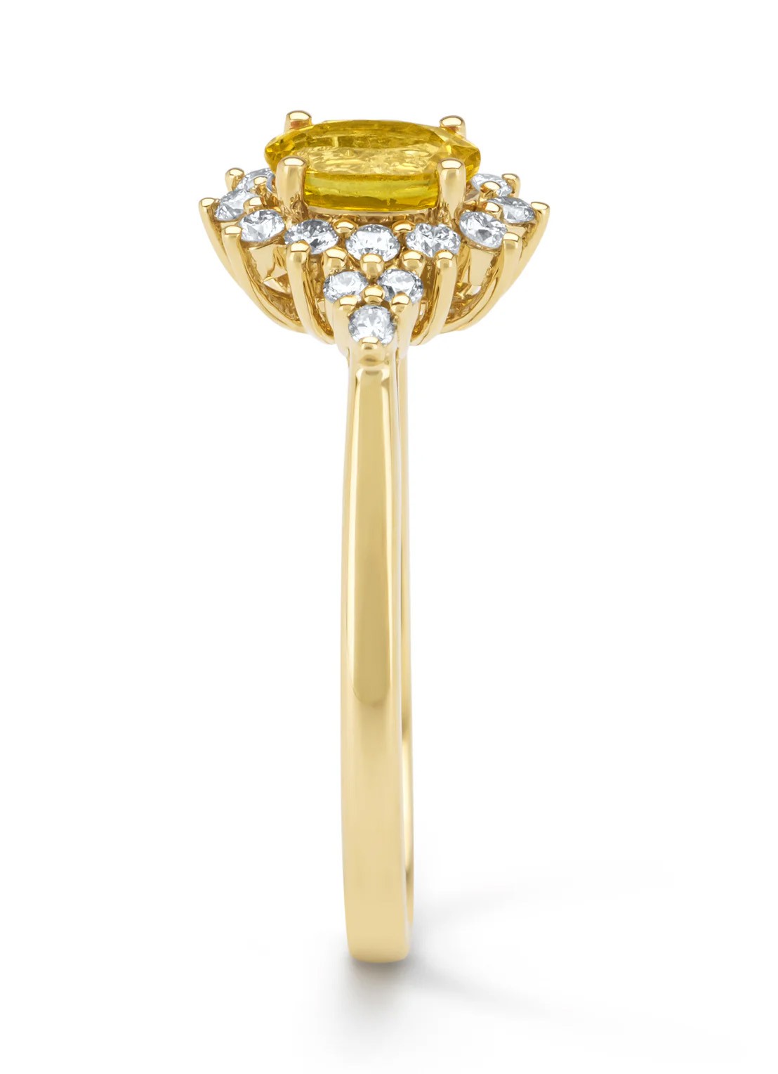 Diamond Point Geelgouden ring, 0.60 ct gele saffier, Eden - detail 4 geelgoud