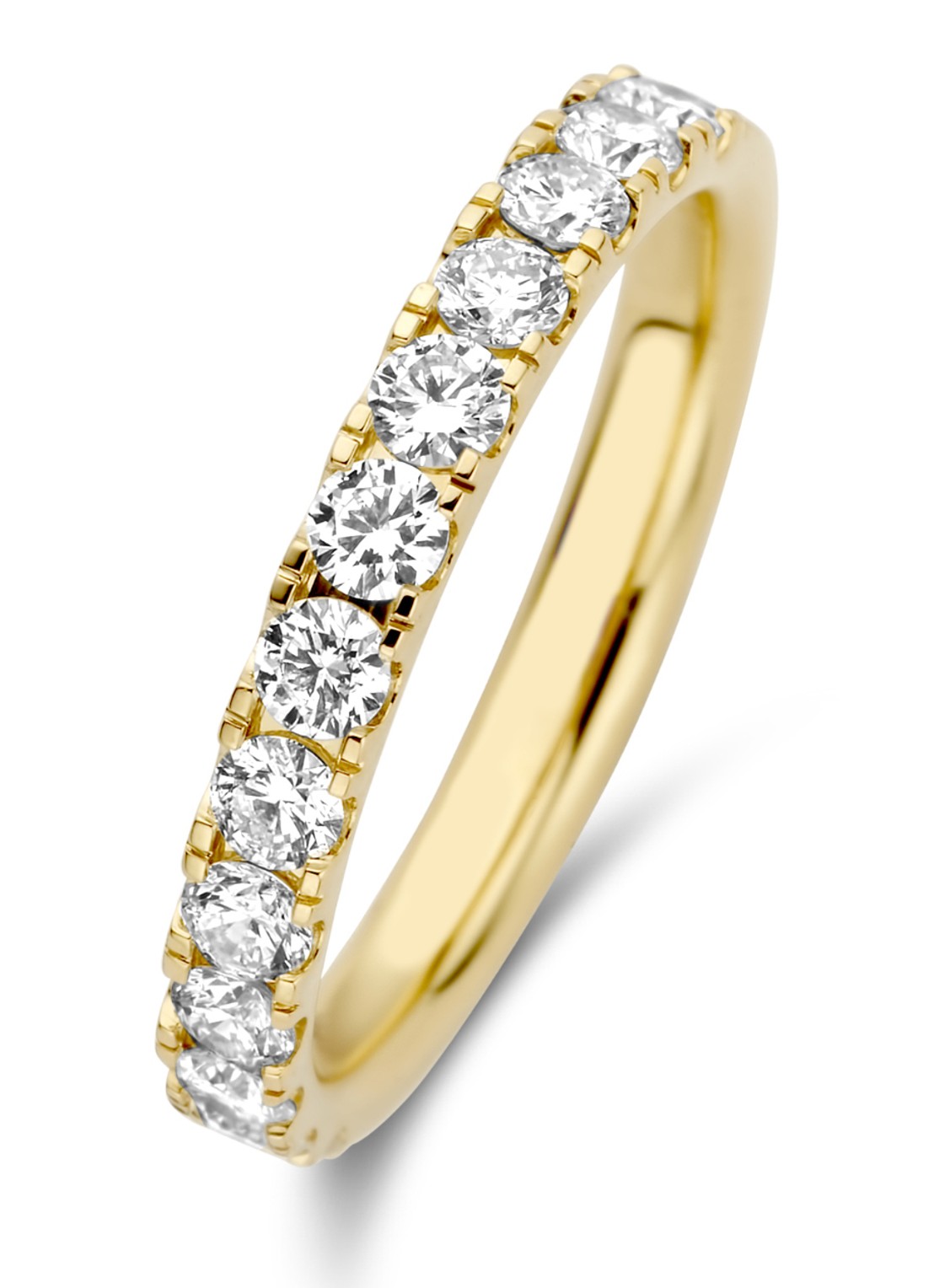 Diamond Point Geelgouden ring 0.76 ct diamant Wedding - voorkant geelgoud