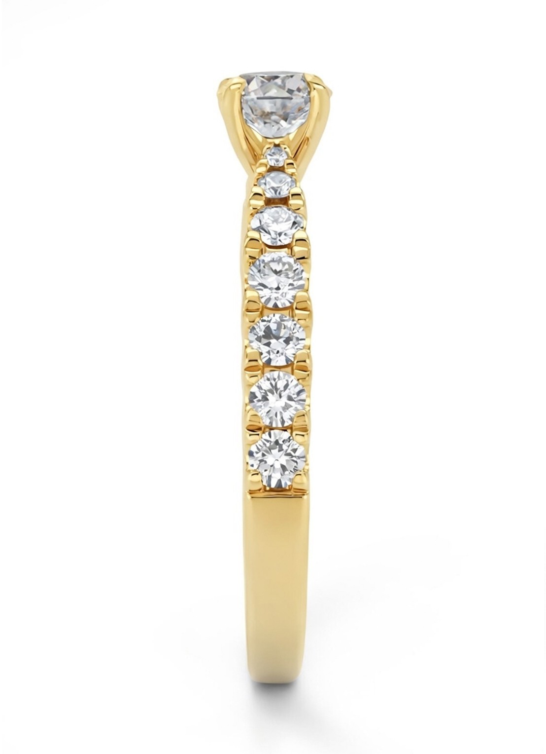 Diamond Point Geelgouden ring, 0.87 ct diamant, Perfect Match - achterkant geelgoud