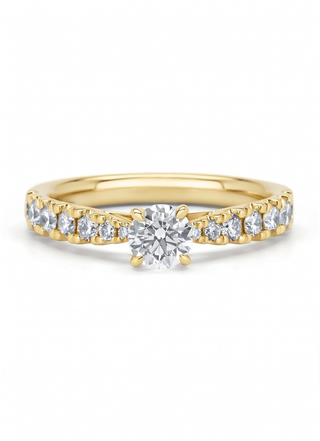 Diamond Point Geelgouden ring, 0.87 ct diamant, Perfect Match - detail 5 geelgoud
