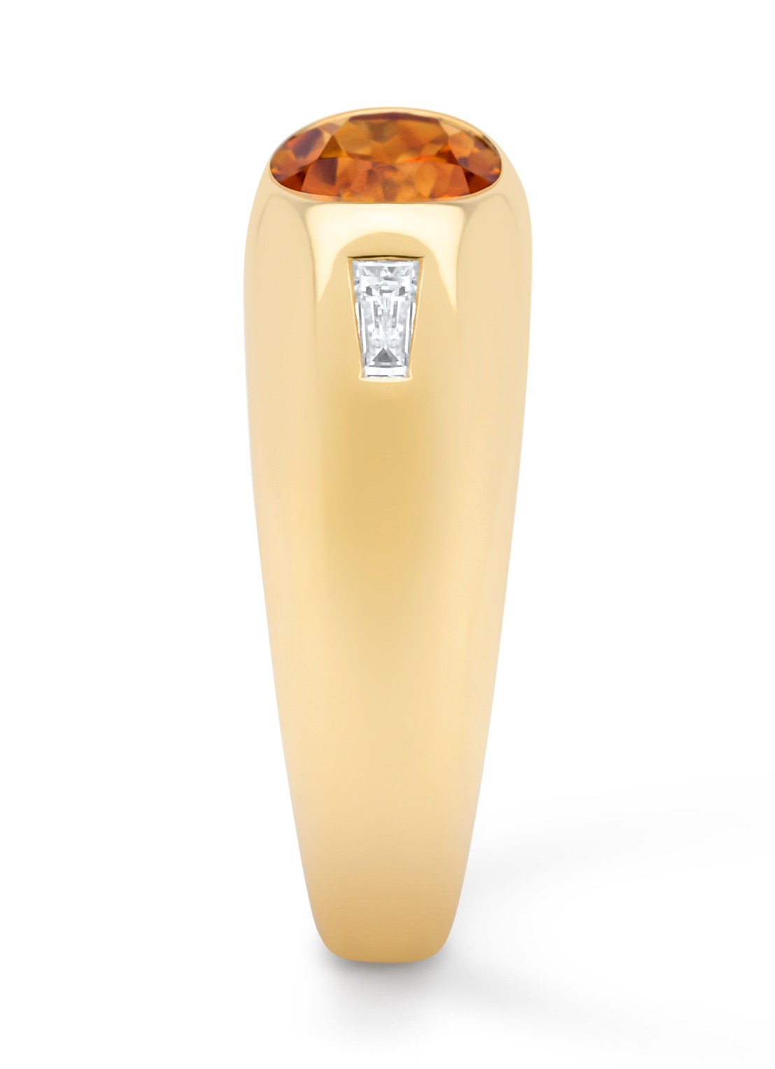 Diamond Point Geelgouden ring, 1.01 ct madeira citrien, Bold - detail 3 geelgoud