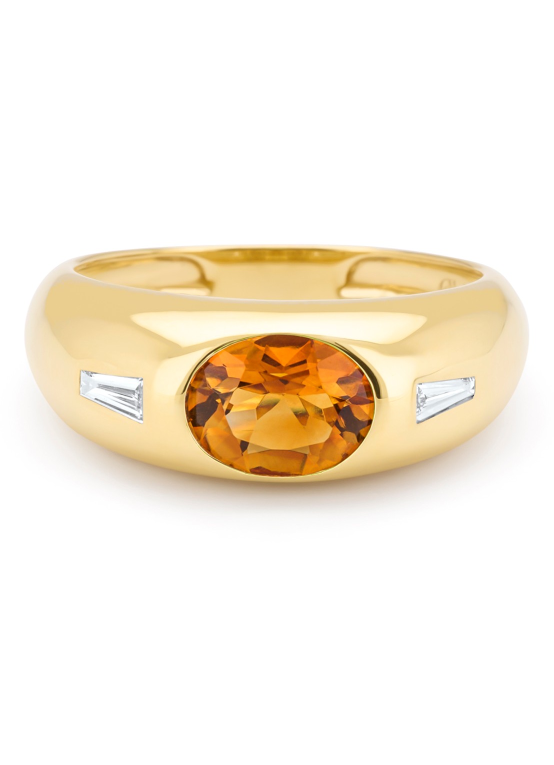 Diamond Point Geelgouden ring, 1.01 ct madeira citrien, Bold - detail 4 geelgoud