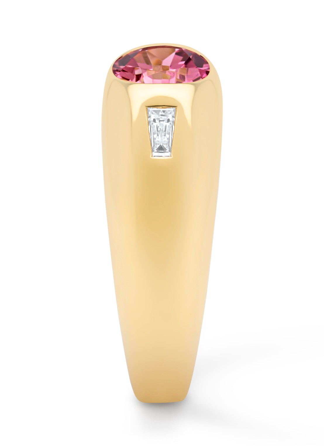 Diamond Point Geelgouden ring, 1.19 ct toermalijn, Bold - detail 3 geelgoud