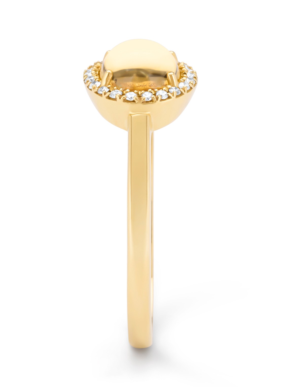 Diamond Point Geelgouden ring, 1.23 ct citrien, Little Drops - detail geelgoud