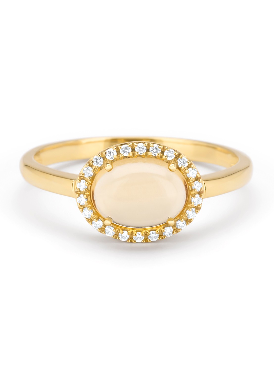 Diamond Point Geelgouden ring, 1.23 ct citrien, Little Drops - detail 2 geelgoud