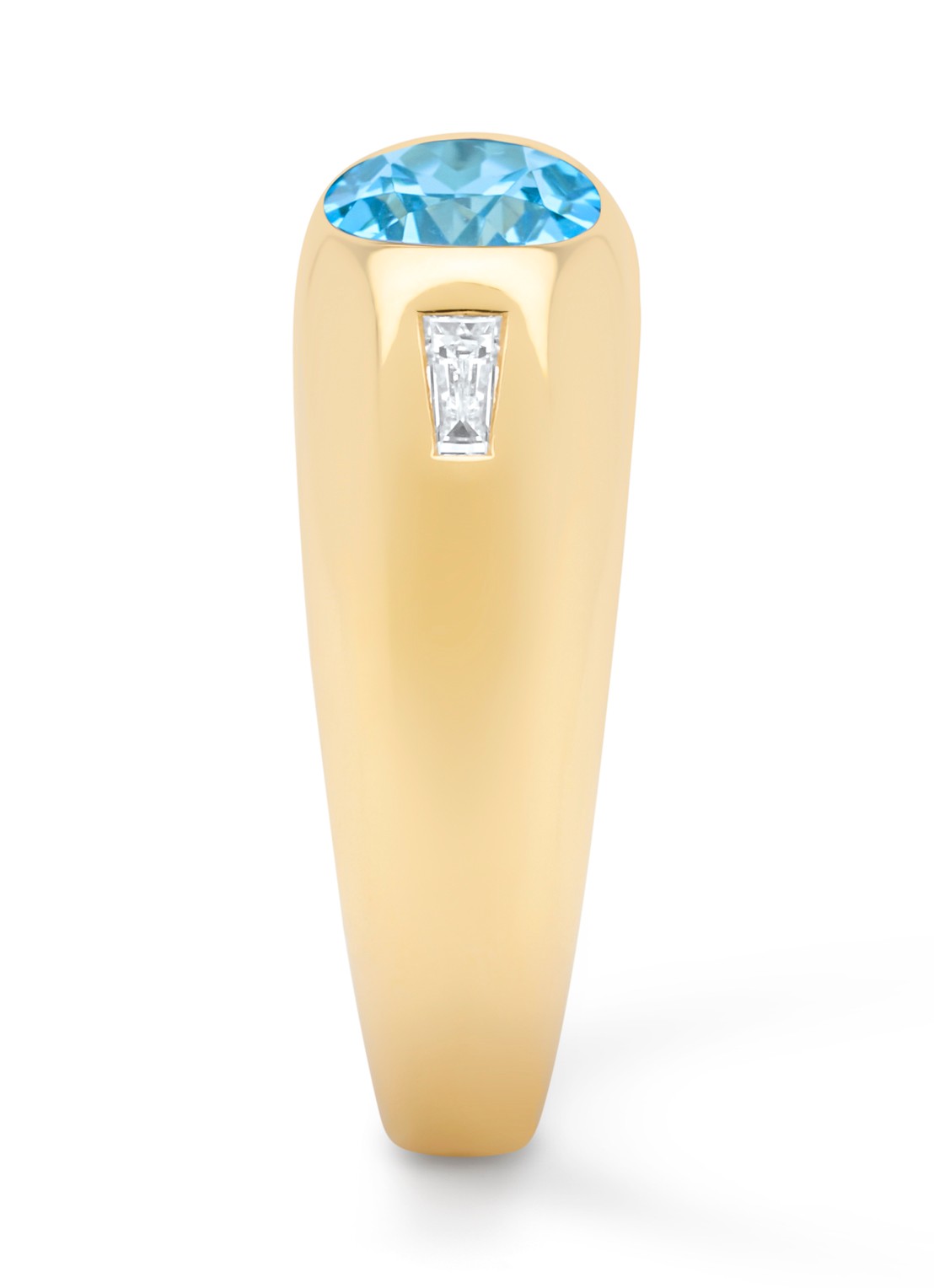 Diamond Point Geelgouden ring, 1.42 ct topaas, Bold - detail 4 geelgoud