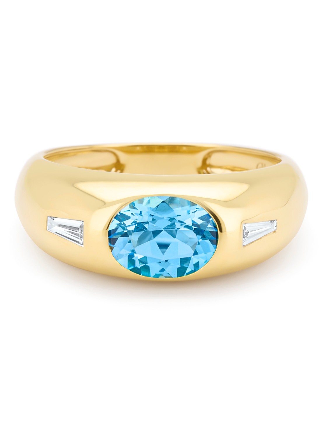 Diamond Point Geelgouden ring, 1.42 ct topaas, Bold - detail 5 geelgoud
