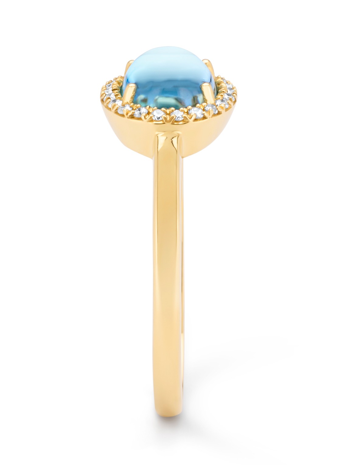 Diamond Point Geelgouden ring, 1.61 ct topaas, Little Drops - detail geelgoud