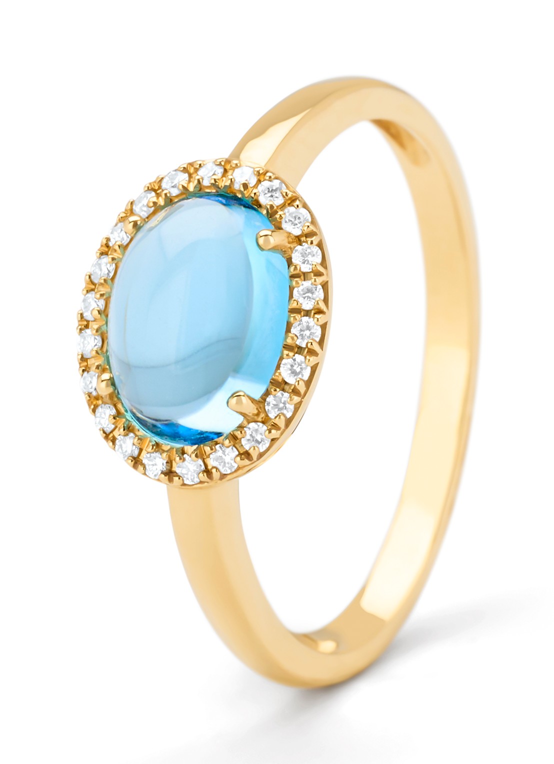 Diamond Point Geelgouden ring, 1.61 ct topaas, Little Drops - voorkant 3 geelgoud