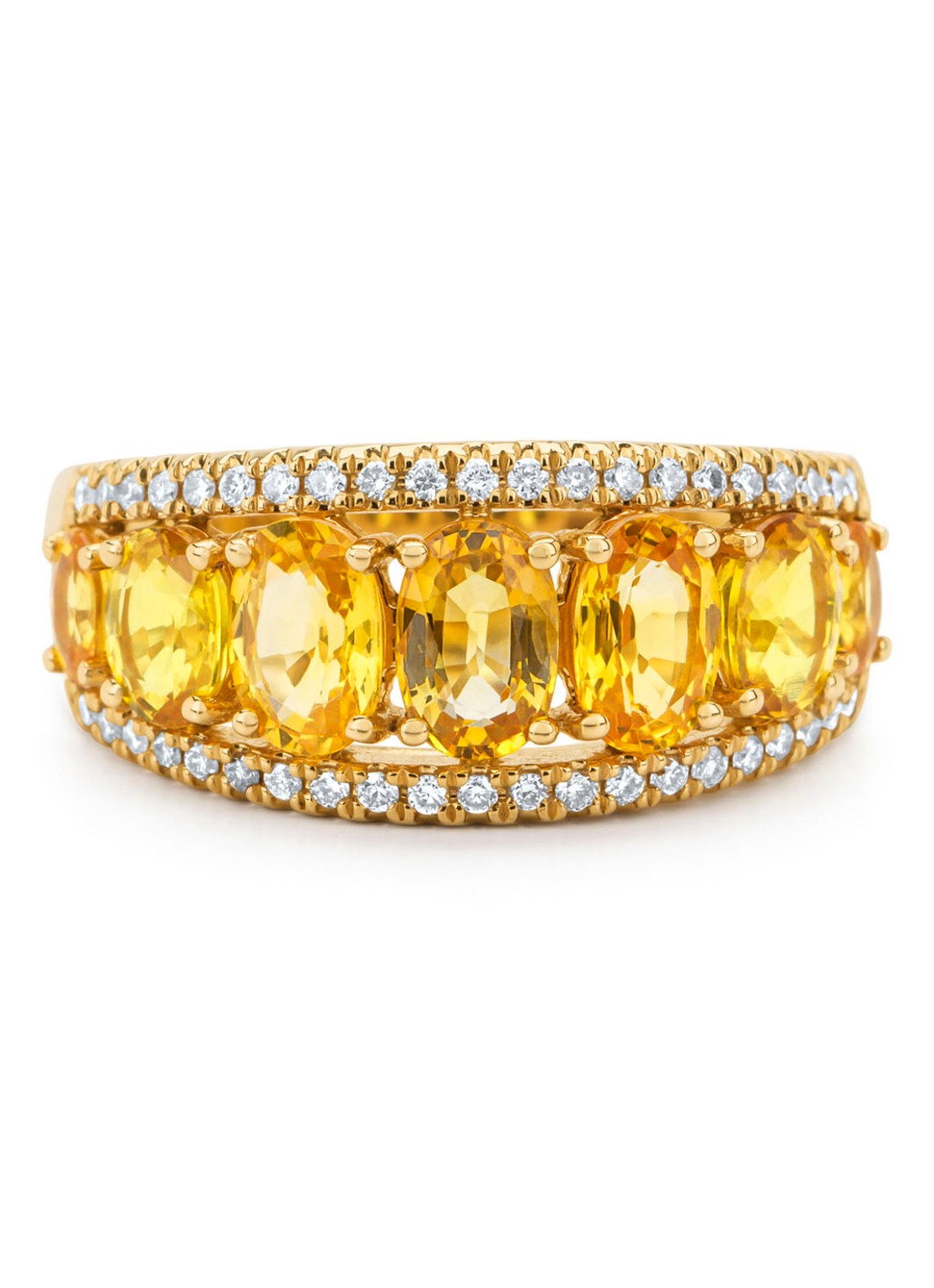 Diamond Point Geelgouden ring, 3.08 ct gele saffier, Eden - detail 3 geelgoud