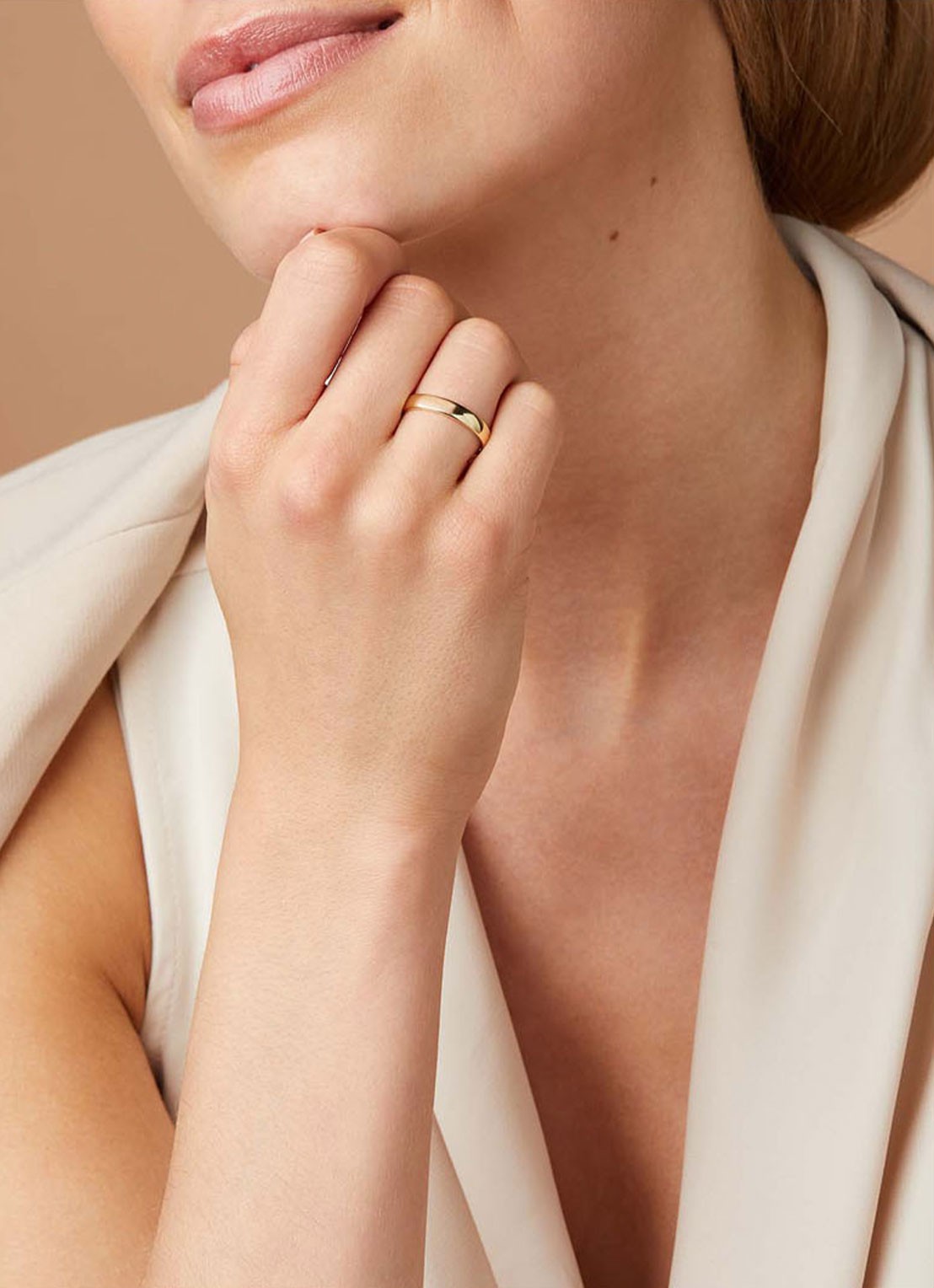 Diamond Point Geelgouden ring Wedding - voorkant 2 geelgoud