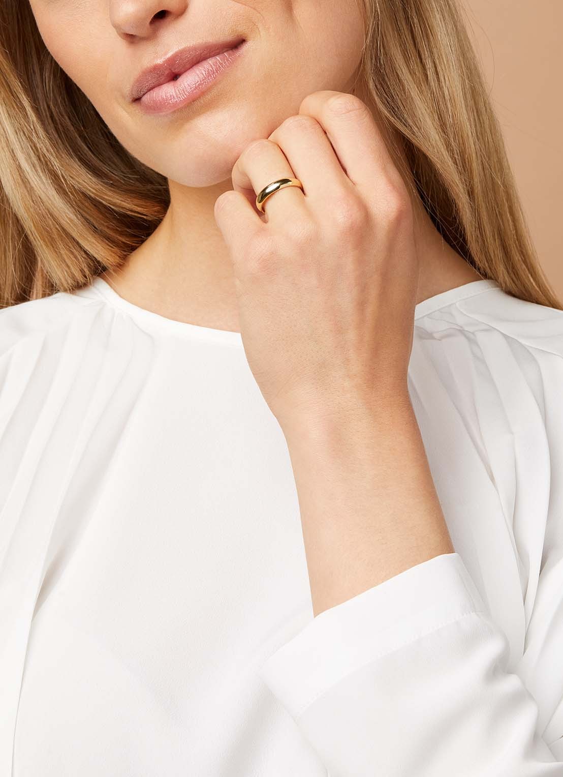 Diamond Point Geelgouden ring Wedding - voorkant 2 geelgoud