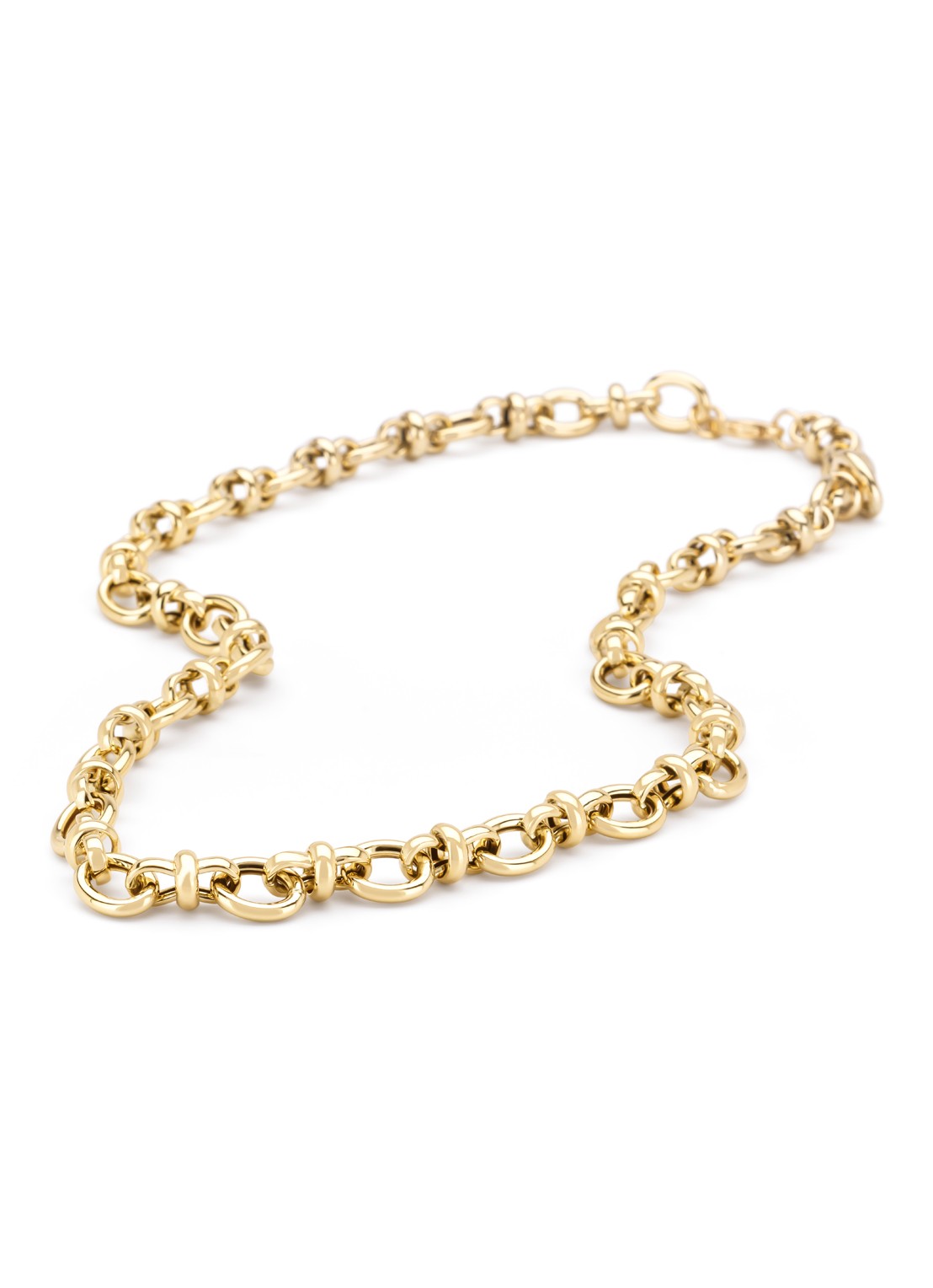 Diamond Point Geelgouden schakel collier Timeless Treasures 45 cm - detail 4 geelgoud
