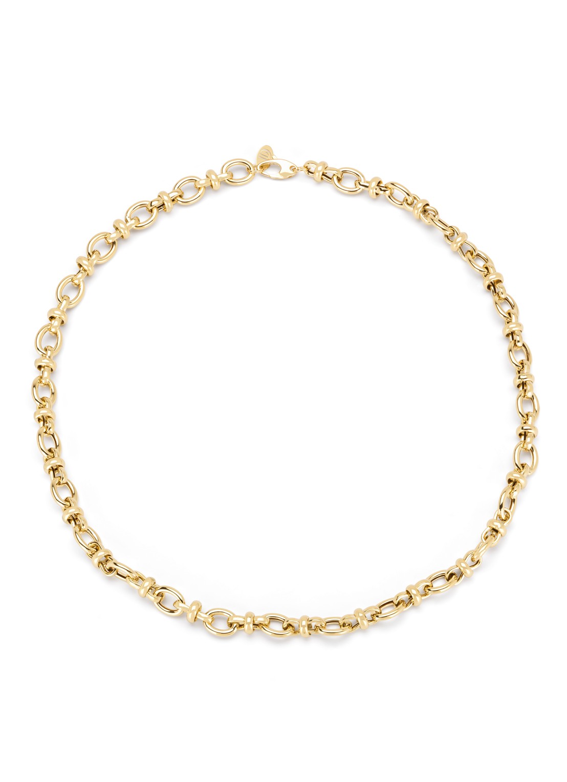 Diamond Point Geelgouden schakel collier Timeless Treasures 45 cm - voorkant geelgoud