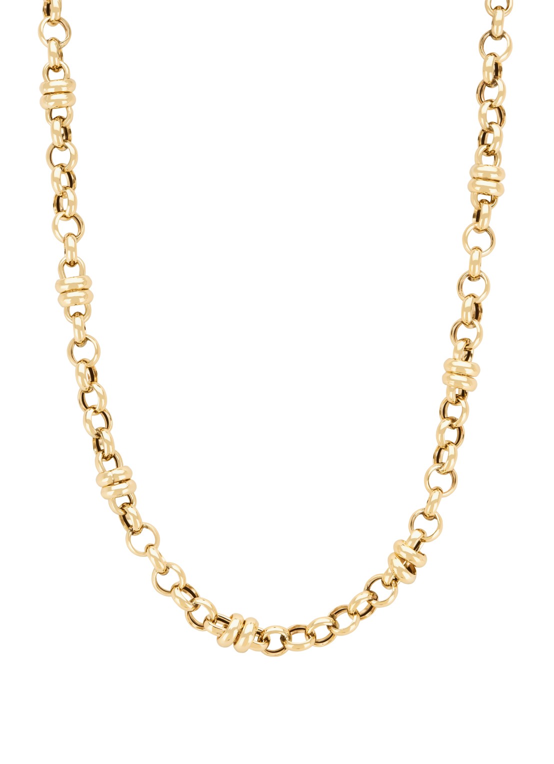Diamond Point Geelgouden schakel collier Timeless Treasures 45 cm - detail 3 geelgoud