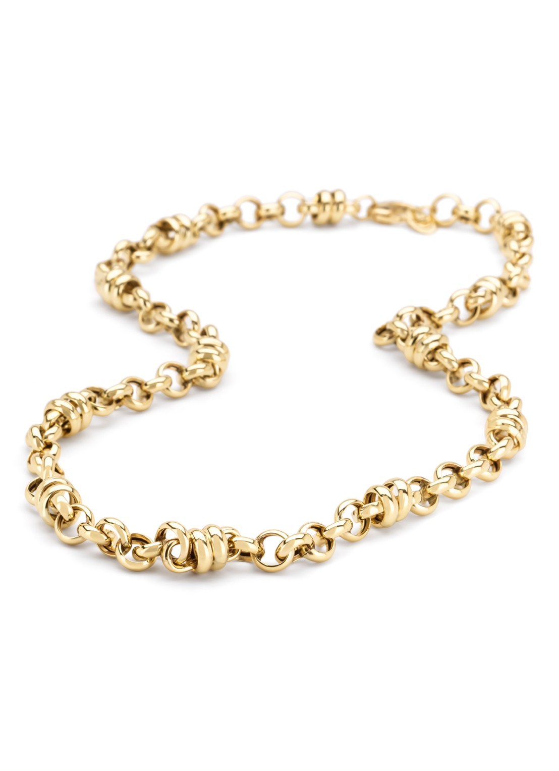 Diamond Point Geelgouden schakel collier Timeless Treasures 45 cm - detail 4 geelgoud