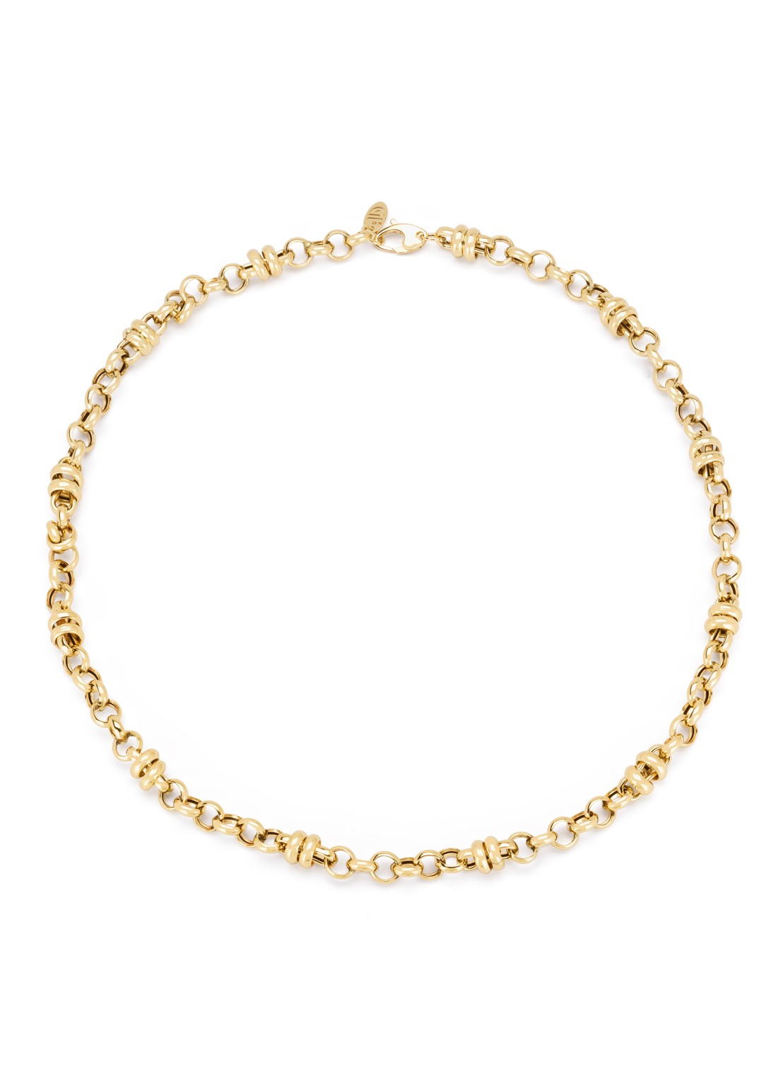 Diamond Point Geelgouden schakel collier Timeless Treasures 45 cm - voorkant geelgoud