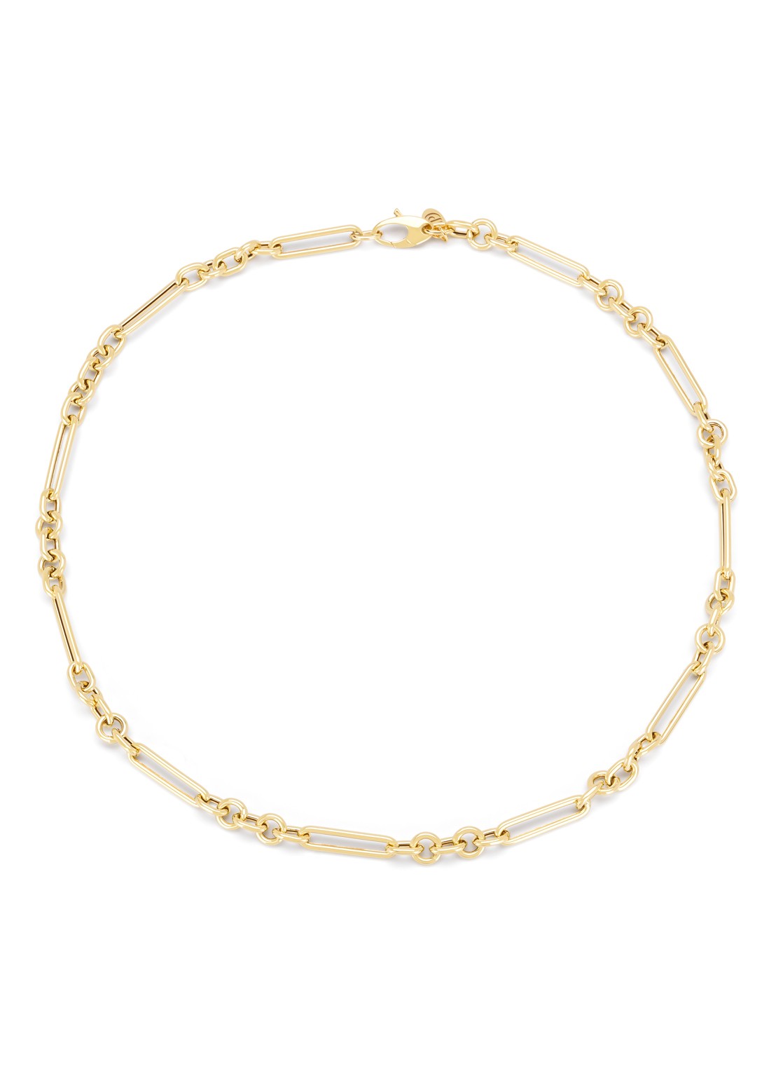 Diamond Point Geelgouden schakel collier Timeless Treasures 45 cm - voorkant 4 geelgoud