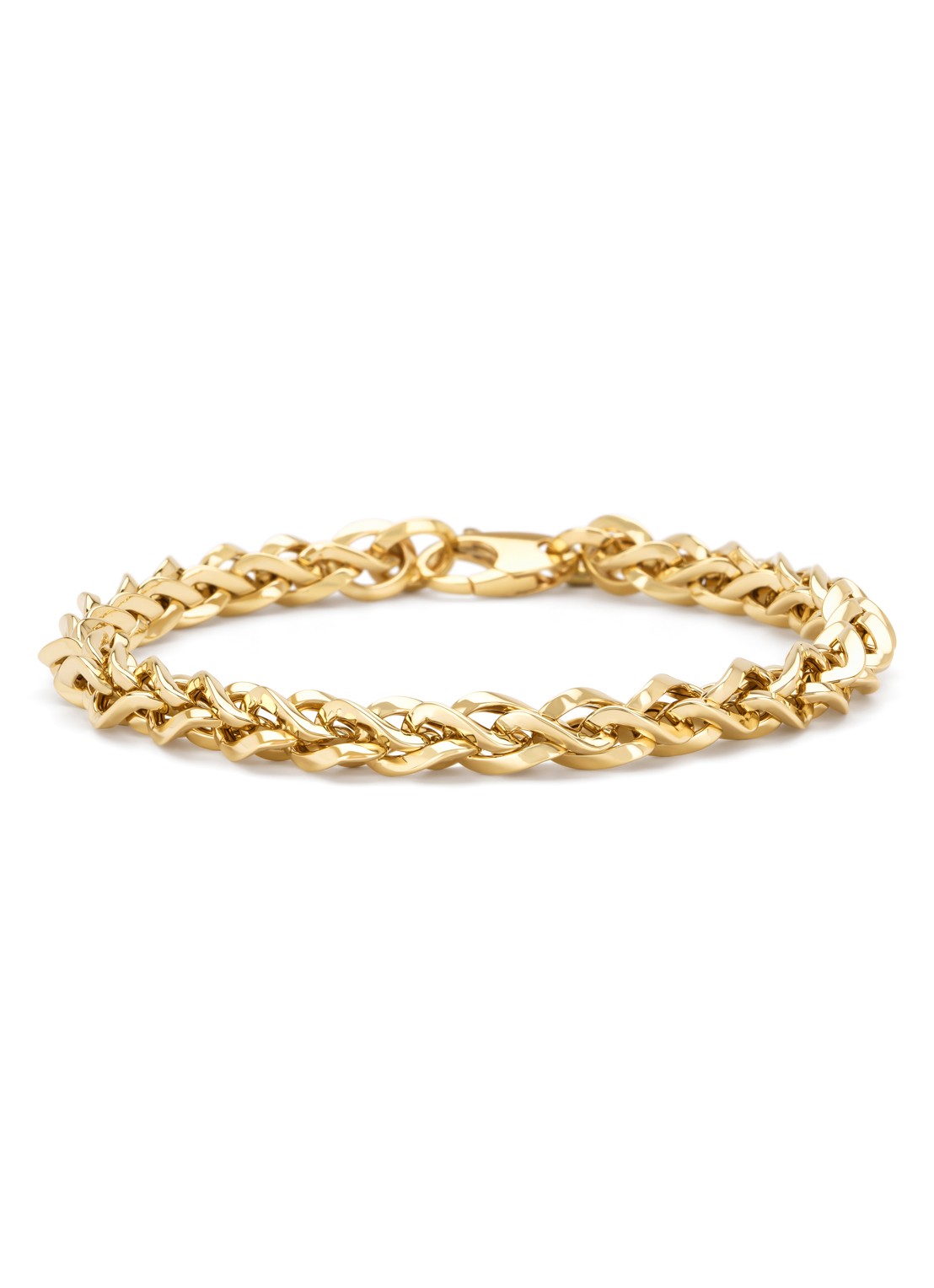 Diamond Point Geelgouden schakelarmband Timeless Treasures 18 cm - voorkant 2 geelgoud