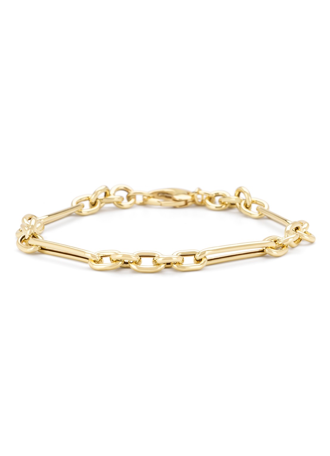 Diamond Point Geelgouden schakelarmband Timeless Treasures 20 cm - voorkant geelgoud