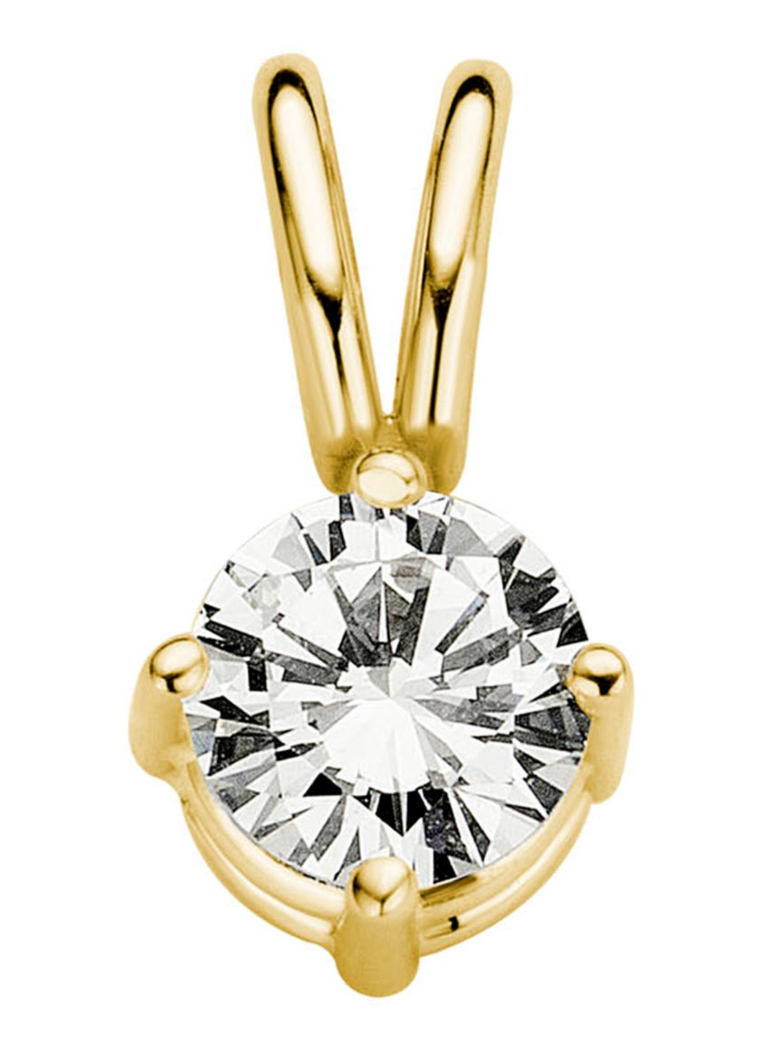 Diamond Point Geelgouden solitair groeibriljant hanger, 0.23 ct. 0.23 ct diamant Groeibriljant - voorkant geelgoud