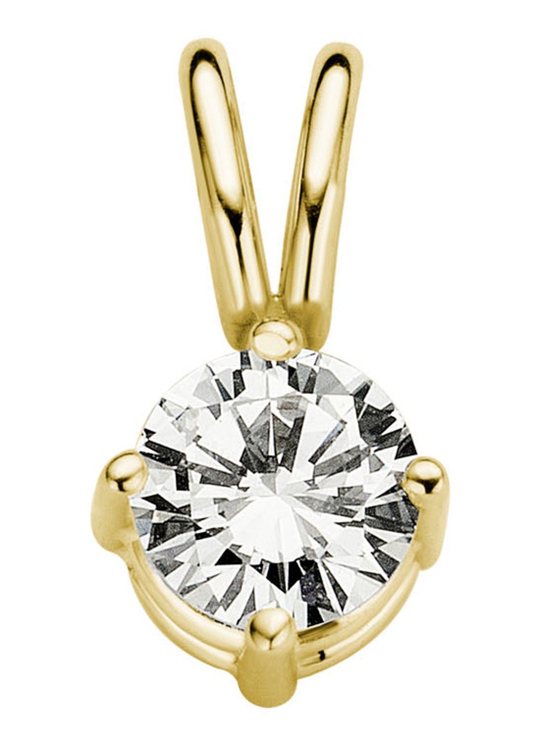 Diamond Point Geelgouden solitair groeibriljant hanger, 0.24 ct. 0.24 ct diamant Groeibriljant - voorkant geelgoud