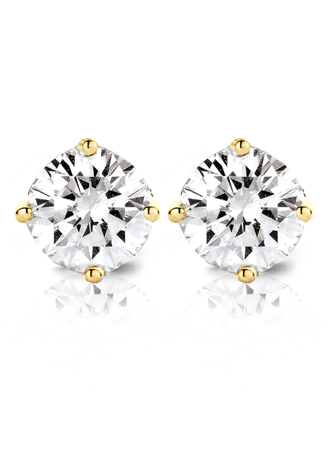 Diamond Point Geelgouden solitair groeibriljant oorstekers, 0.36 ct. 0.36 ct diamant Groeibriljant - voorkant geelgoud