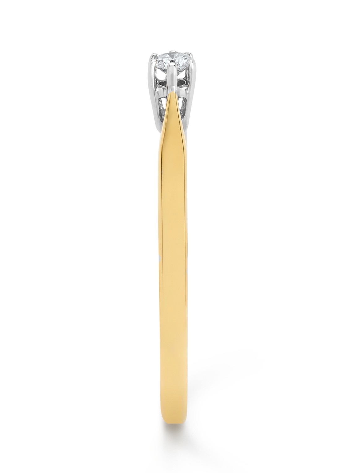 Diamond Point Geelgouden solitair groeibriljant ring, 0.06 ct. 0.06 ct diamant Groeibriljant - detail geelgoud