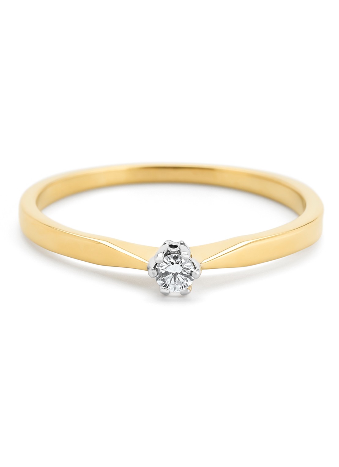 Diamond Point Geelgouden solitair groeibriljant ring, 0.08 ct. 0.08 ct diamant Groeibriljant - detail 2 geelgoud