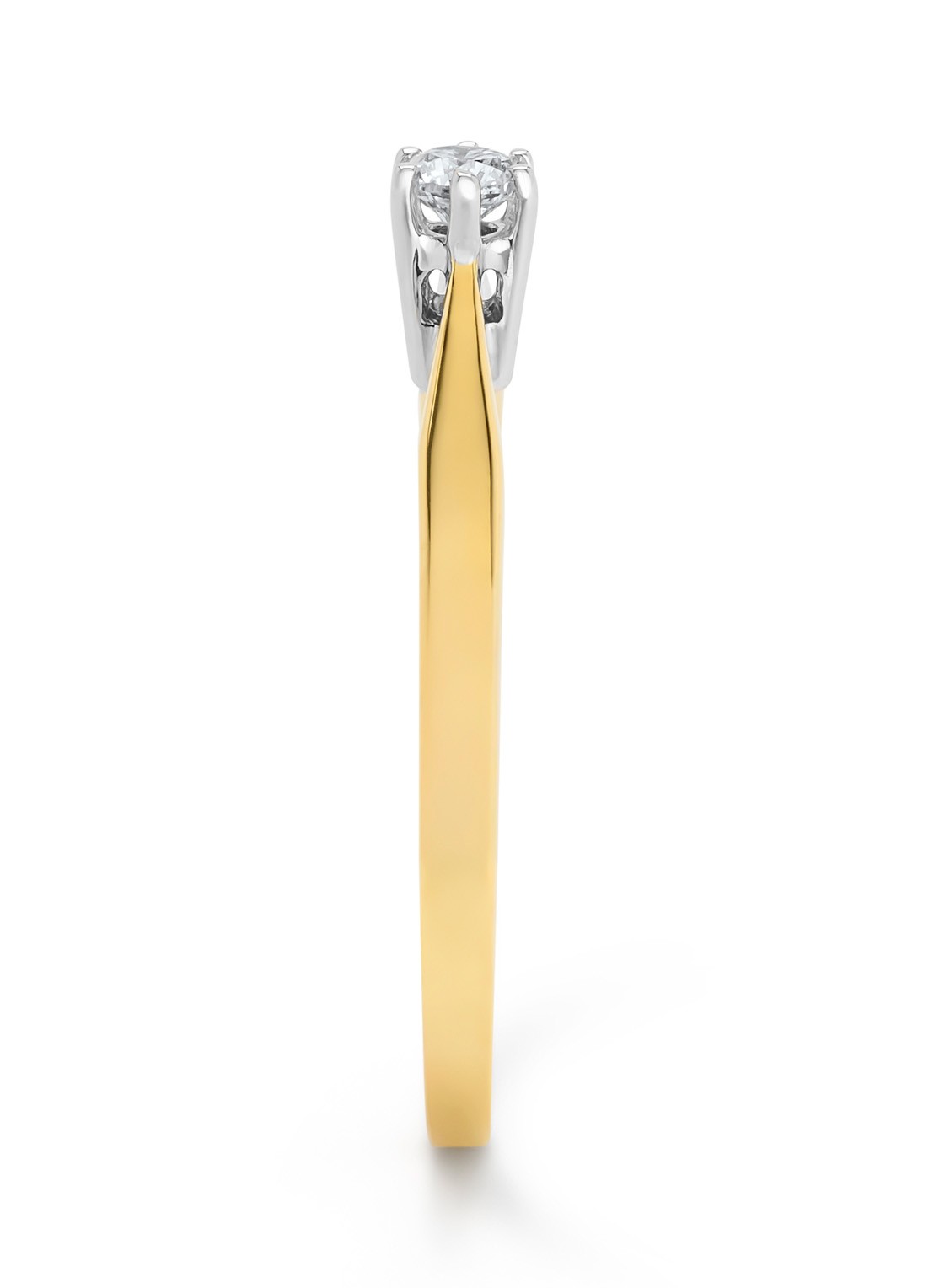 Diamond Point Geelgouden solitair groeibriljant ring, 0.09 ct. 0.09 ct diamant Groeibriljant - detail 3 geelgoud