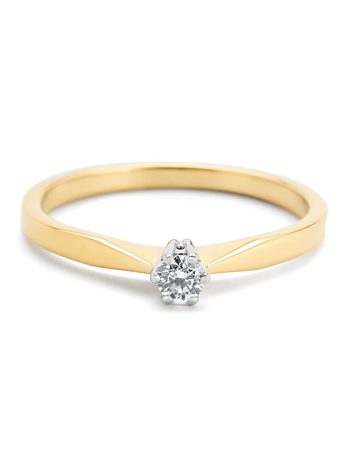 Diamond Point Geelgouden solitair groeibriljant ring, 0.09 ct. 0.09 ct diamant Groeibriljant - detail 4 geelgoud