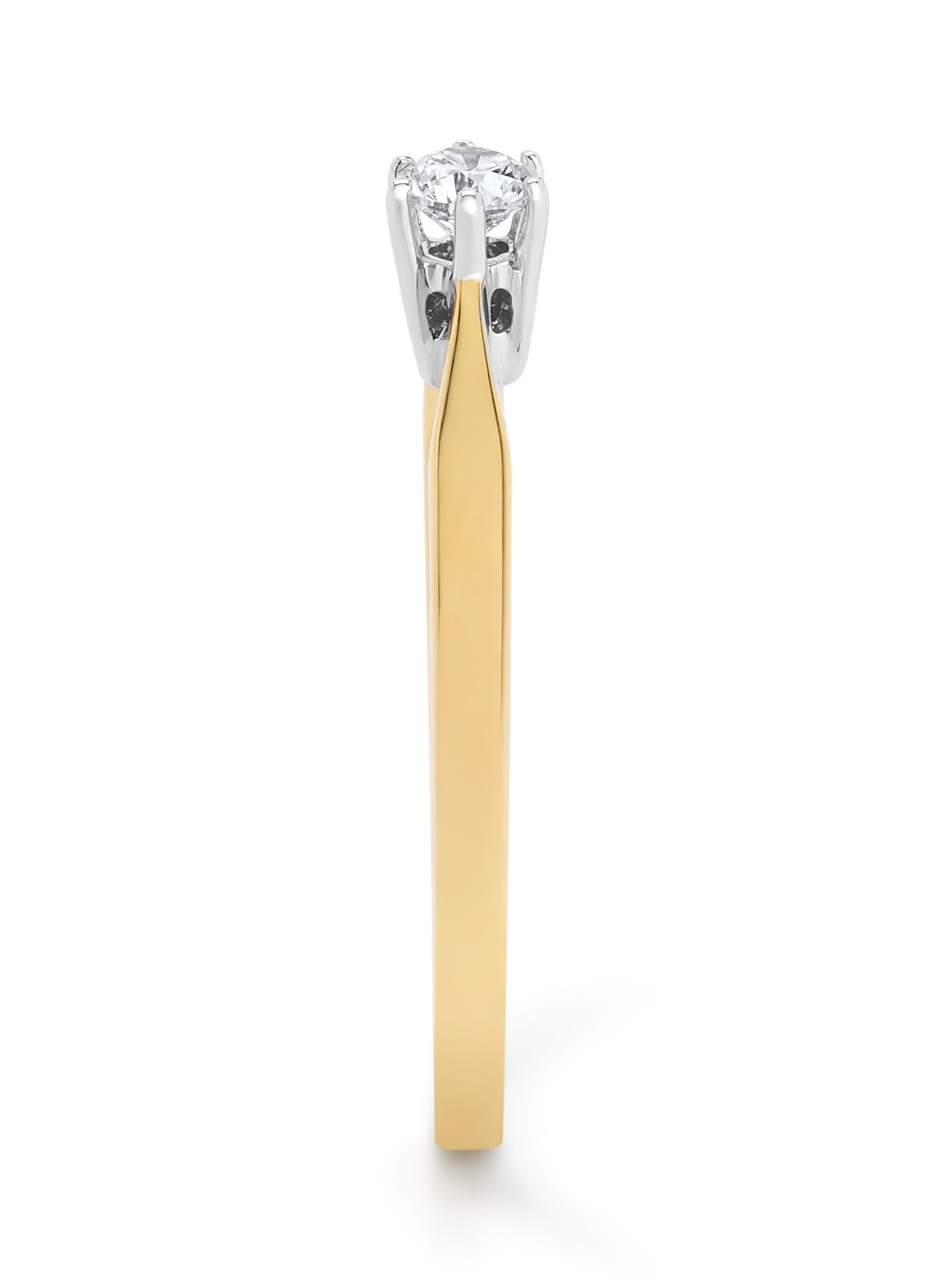 Diamond Point Geelgouden solitair groeibriljant ring, 0.14 ct. 0.14 ct diamant Groeibriljant - detail 3 geelgoud